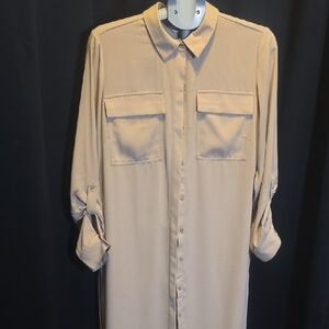 Nine West Tan Long Sleeve Dress